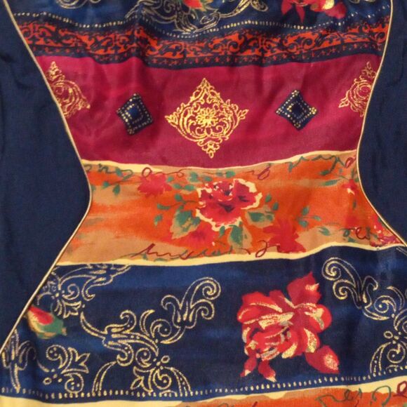 Vtg Sirena One Piece Swimsuit-Size 8-Floral-Built In Bra-Gold Trim-Wide Straps - Picture 3 of 10